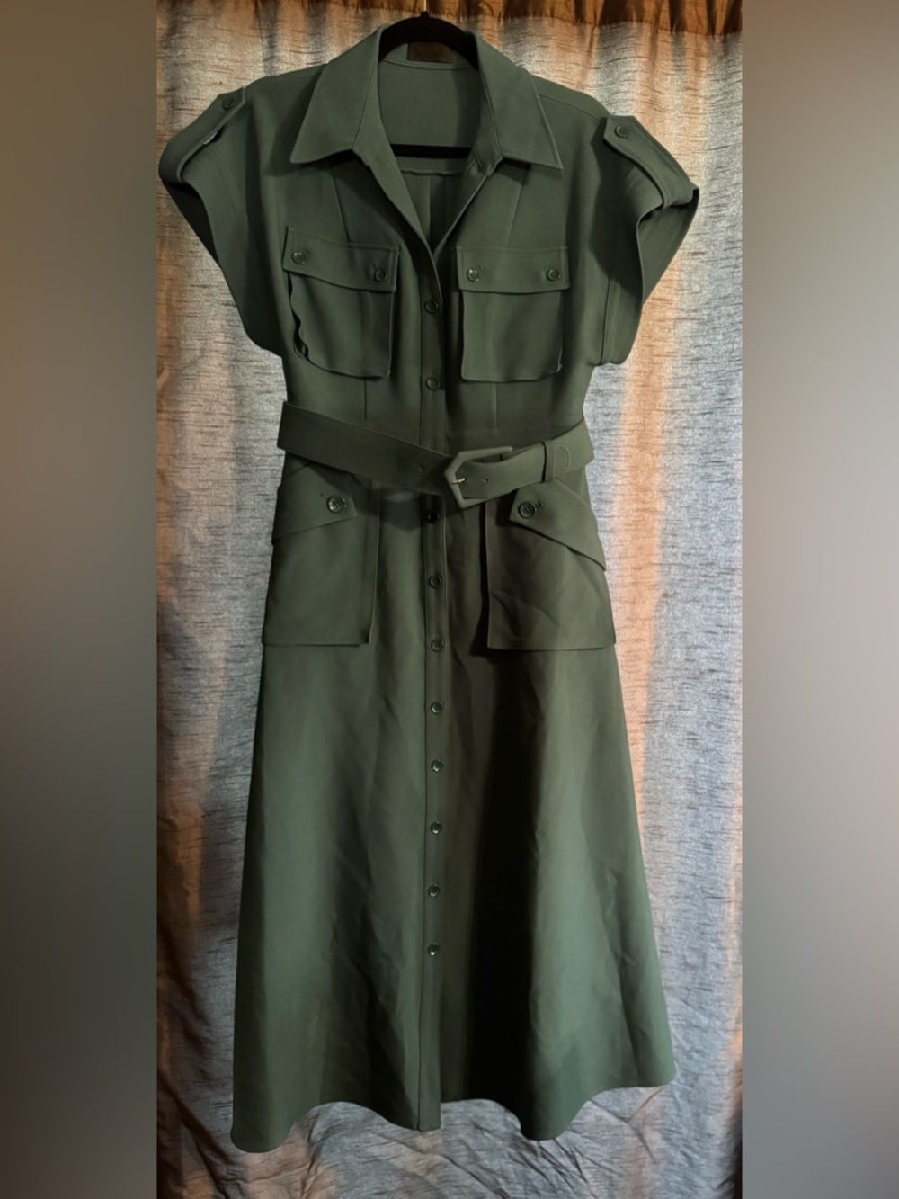 Leo Lin Audrey Short-Sleeve Pocket Midi Shirtdress | US 6 - Picture 3 of 9
